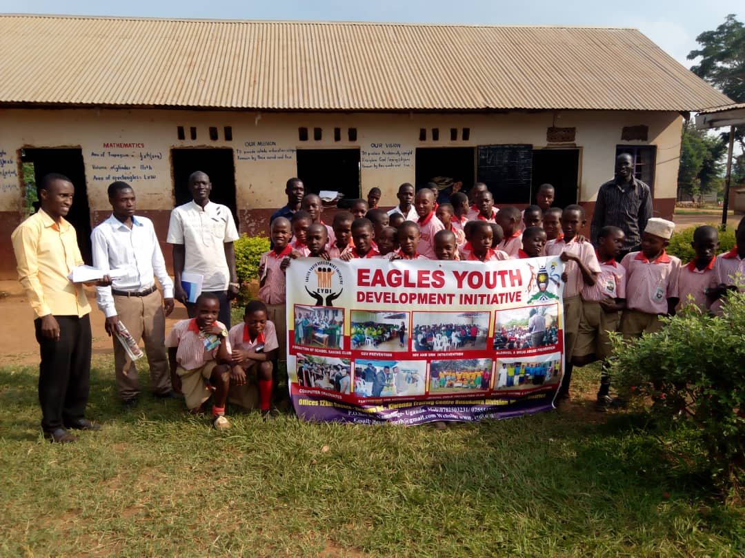 MusokeT's tweet image. Eagles Youth Dev't Initiative team at Kamanyi Primary school after a session on body changes and personal hygiene.June.2019
