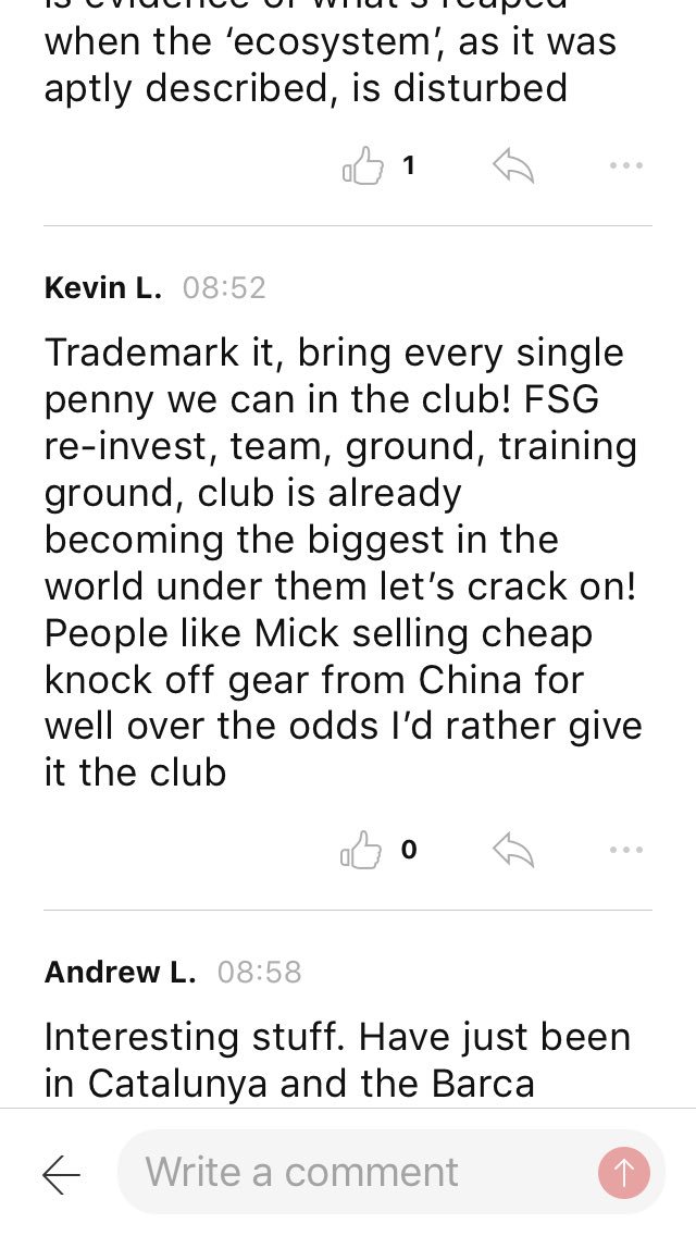 hatscarforabadg's tweet image. So we’ve started selling cheap knock off gear from China ?news to me Kevin,
Kevin has probably never been in the shop and seen our independent designs and limited edition stuff but feels the need to comment on an article about lfc trademark 😂😂  absolute nonsense
