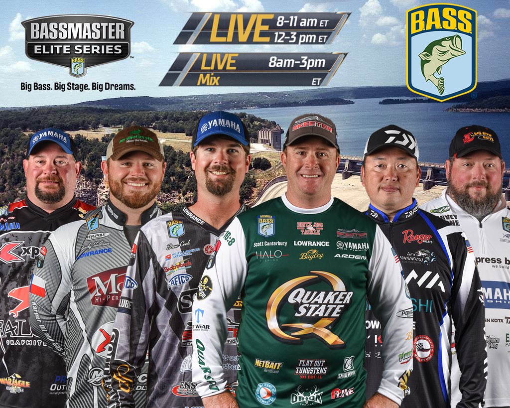 Day 1 of the Bassmaster Elite at Tenkiller kicks off today! Here are the six anglers on Bassmaster LIVE! #bassfishing #basselite #tenkillerlake #fishing
