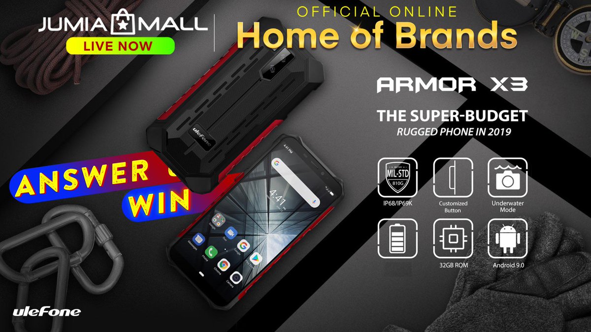 JumiaKenya's tweet photo. ANSWER and WIN a brand new Ulefone Armor X3!!

Answer the following questions 
1.  Armor X3's battery capacity?
2. Armor X3's Camera specs 

CLUE:=>https://t.co/WsUJe7aqb2

To win, you MUST reply your answer using #AnatakaUlefone and RETWEET https://t.co/jicxU2zKiF