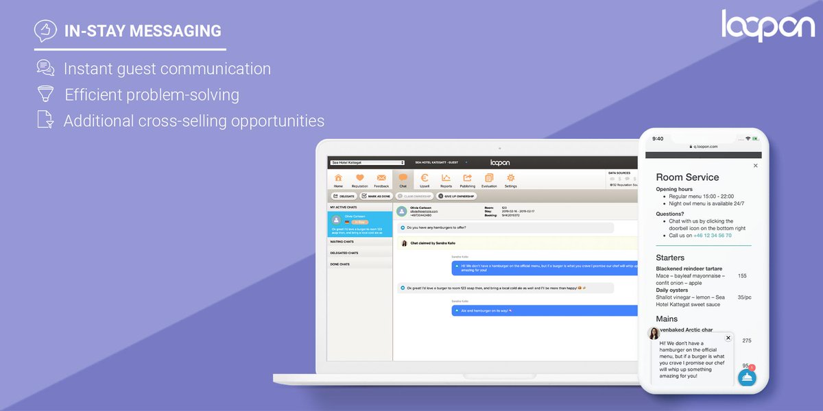 loopon's tweet photo. Loopon In-Stay Messaging provides new, innovative ways to communicate with your guests.
Efficiently solve problems encountered and enhance the overall guest experience through digital communication.

Learn more 👉https://t.co/Fx12eaXclN

#Messaging #HospitalityIndustry #Chat https://t.co/eEBBJJ4RBv