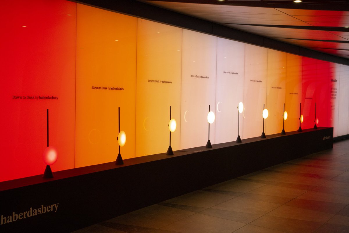 HaberdasheryLTD's tweet photo. Have you spotted our Dawn to Dusk @_designjunction installation in the #lighttunnel at @kingscrossN1C ?!
Photograph yourself with your favourite shade of sunlight!
#designjunction #productsbyhaberdahsery #lightbyhaberdashery #designjunction2019 #WhereDesignMeets #LDF19 https://t.co/djXNvCrTLQ