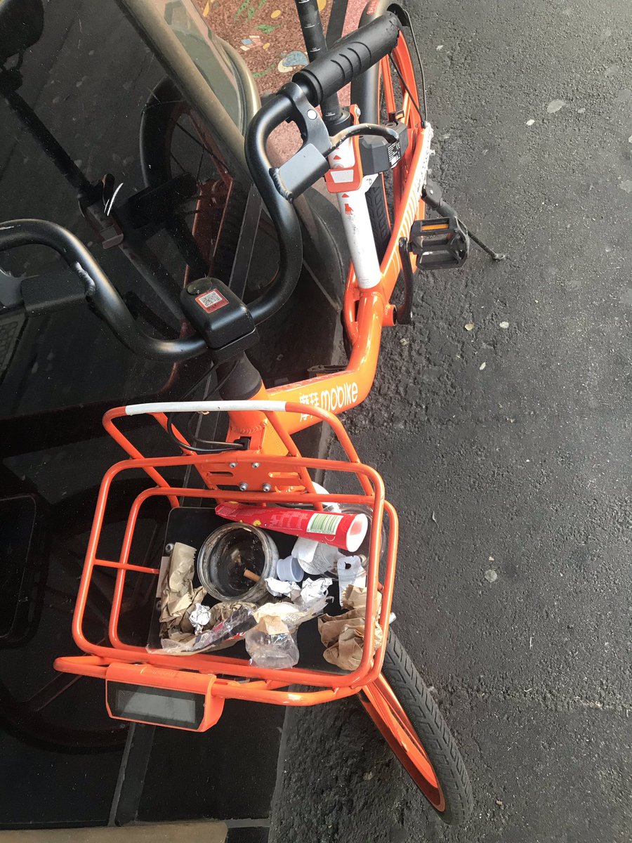 YuZhang999's tweet photo. Are the share-bikes work as trash can in the city now? well, I don't think it is the way to help the environment. #MECO6900 https://t.co/GS9zE3c6QT