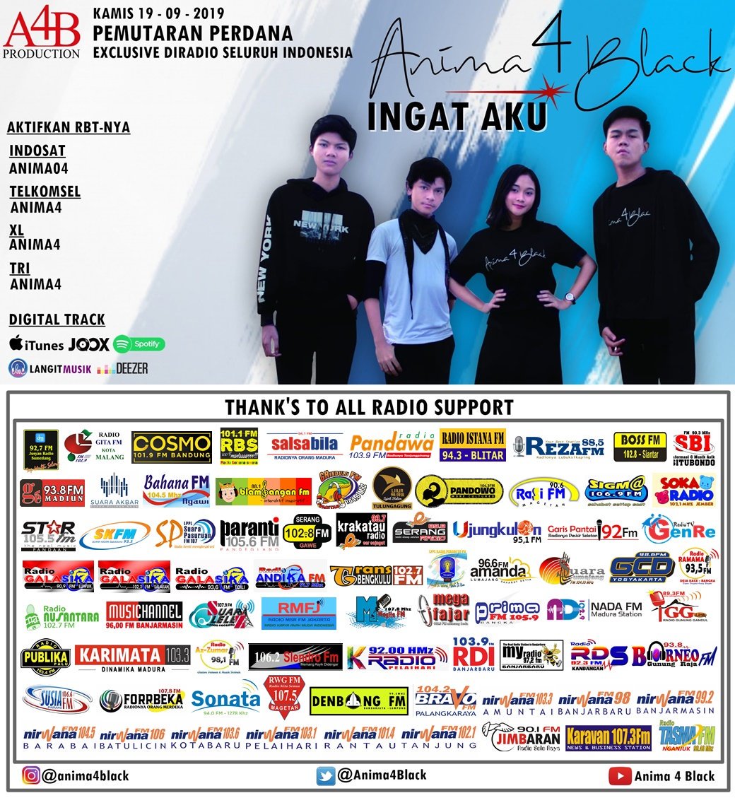 suara_lumajang's tweet photo. #PEMUTARANPERDANA ANIMA 4 BLACK - INGAT AKU #SPADA @Anima4Black  @DennyPromotion  @adirizki_mc https://t.co/aJxiDrWpsz