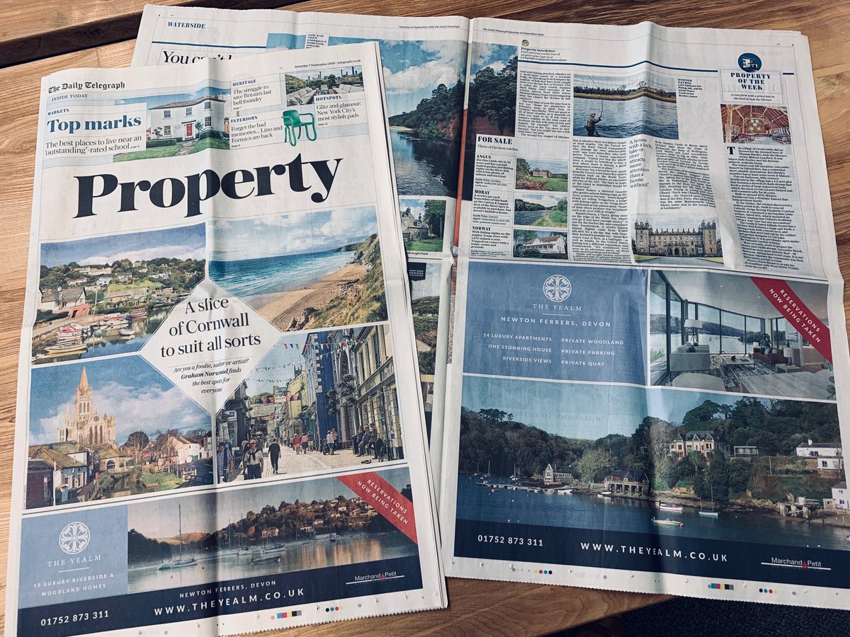 MwMaturity's tweet photo. We're really pleased to be part of the team for The Yealm. Working closely with @MarchandPetit, we're assisting in producing digital & print marketing assets to help promote the development. We also designed 2 adverts which were placed in this month's Daily Telegraph #MWMInAction https://t.co/XBf1LRPsJd