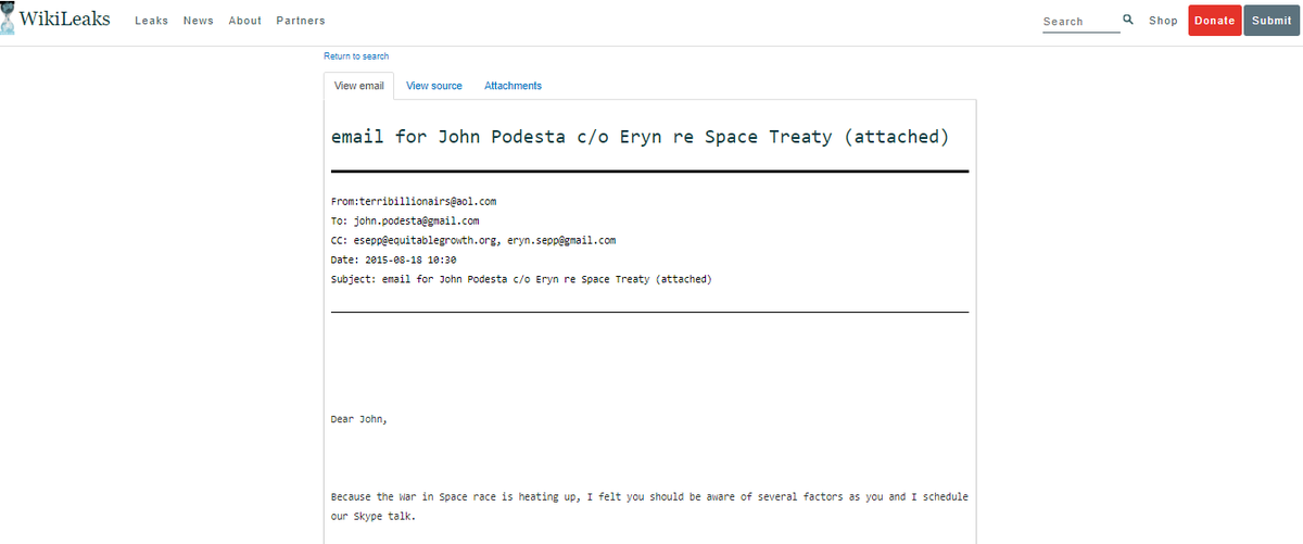 This deathbed confession comes via Braun's assistant, Carol RosinShe is mentioned by Edgar D Mitchel (6th man on the moon) in this 2015 email he sent to Clinton campaign chair John Podesta about aliensWe only have this email thanks to Wikileaks btw https://wikileaks.org/podesta-emails/emailid/1802
