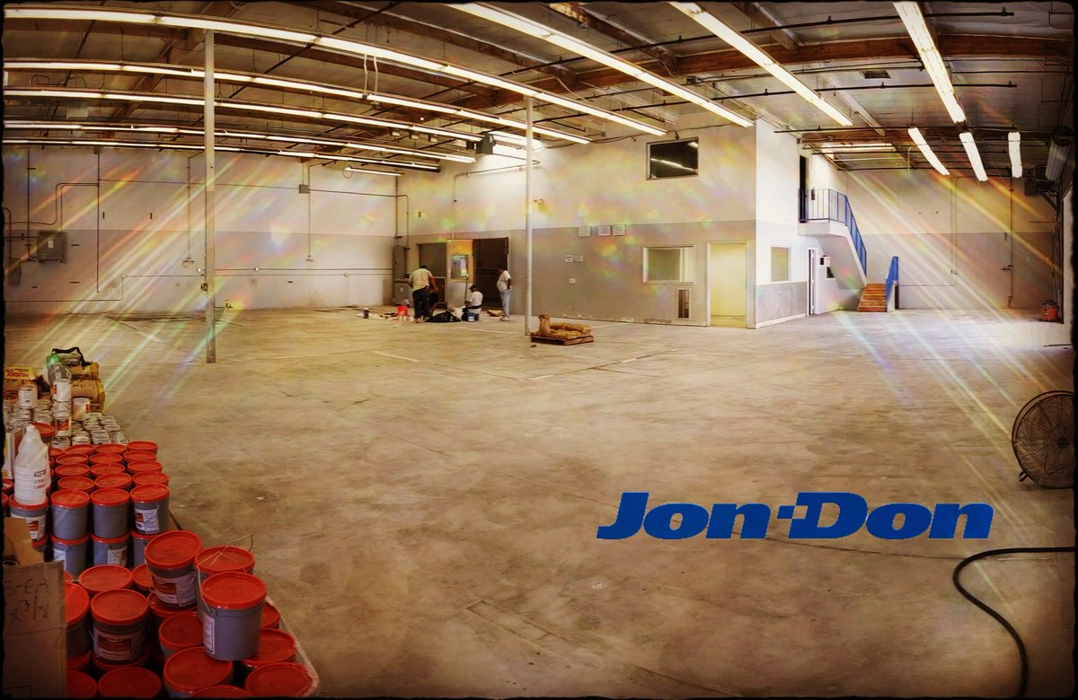 Prep complete, epoxy going down.  9,000 square feet of Kretus Top Shelf.  #epoxyflooring #epoxy #flooring #kretus #jondon