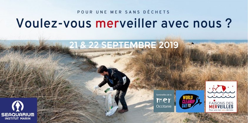 LeSeaquarium's tweet photo. Rejoignez l'#Institutmarin les 21 et 22 septembre et MerVeillons ensemble... Programme ➡️ https://t.co/RwO3ivbCQf #WorldCleauUpday #TousSentinelles #Mersansdéchets https://t.co/8hEJZ7XVat