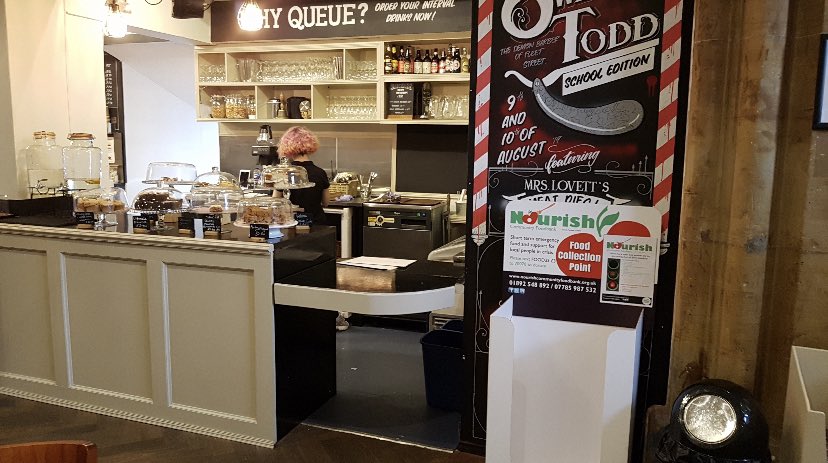 NourishFoodbank's tweet photo. Thank you so much to the fantastic @trinitytheatre for becoming a #fooddonation point for us. The #nourishcommunityfoodbank box is by the bar, you can drop donations into it at any point, opening hours are below! #community #Trinitytheatre #TunbridgeWells #ourtowncares #TWTO https://t.co/hE9ZiCnno5