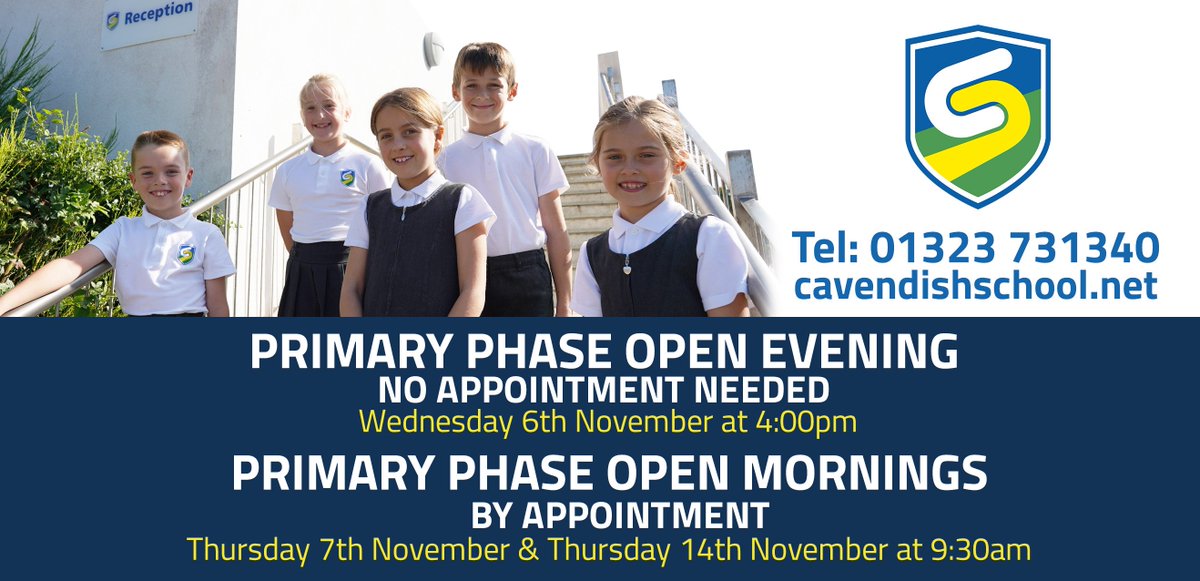 Cavendish School Primary Open Evening takes place on 6th November from 4.00pm to 6.00pm
facebook.com/events/2445273…