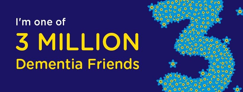Big news: Today we’re celebrating a massive milestone, we’ve reached 3 million Dementia Friends across England, Wales &amp; Northern Ireland! 

RT to spread the word and encourage others to join!

Not yet a Dementia Friend? Find out more: bit.ly/2vX5QZh