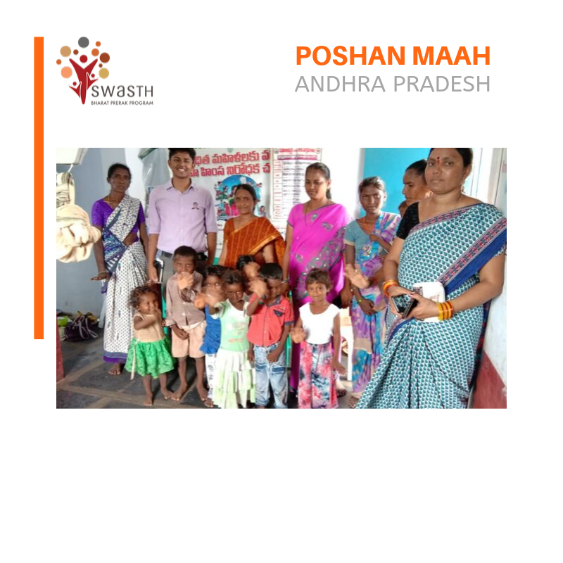 SPreraks's tweet photo. SBP Vignesh Reddy speaking with beneficiaries at one of the AWCs in tribal areas of Prakasam district, AP where AWWs are diligently servicing 24 pregnant women and children to improve nutrition indicators #thankyouanganwadididi #PoshanMaah @PoshanPrakasam  #SwasthBharatPreraks https://t.co/r2p7uCfHkJ