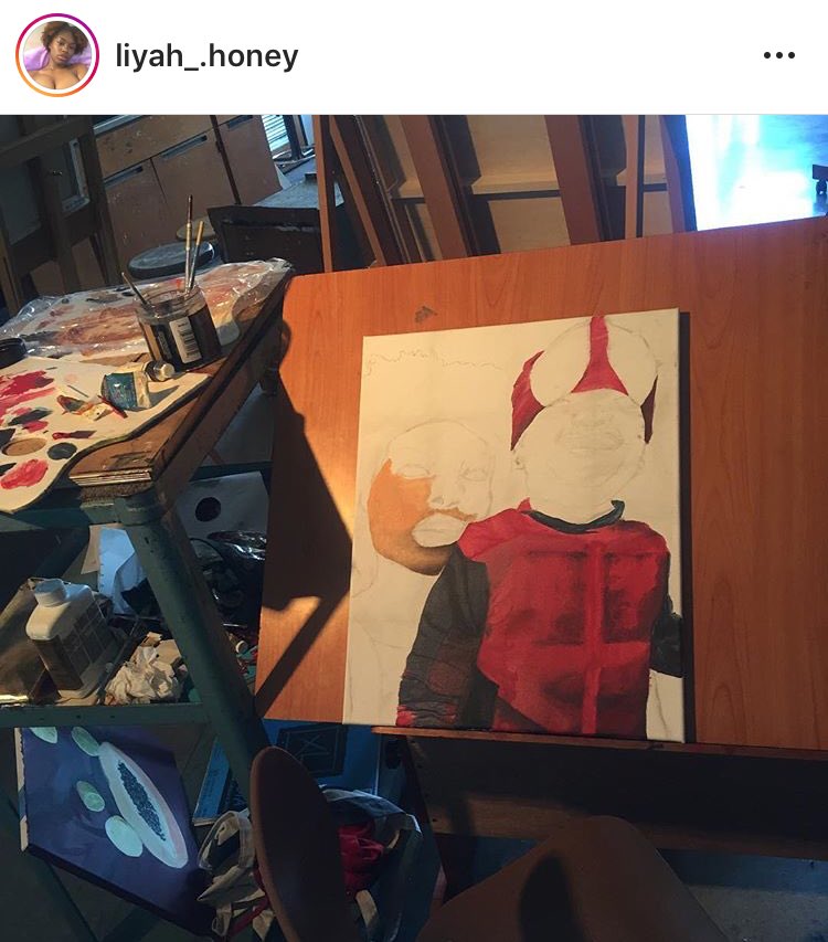 KastroIX's tweet photo. My sister painted herself and my nephew from Halloween last year https://t.co/WR6w2aE1KV
