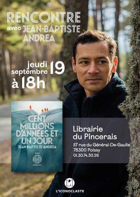 LPincerais's tweet photo. @Ed_Iconoclaste et Jean-Baptiste Andrea seront ce jour à 18H00 @LPincerais pour une belle rencontre littéraire ! On espère que vous serez nombreux à venir le voir ! @villepoissy @KARLOLIVE  @78actu https://t.co/9F5DthbdI1