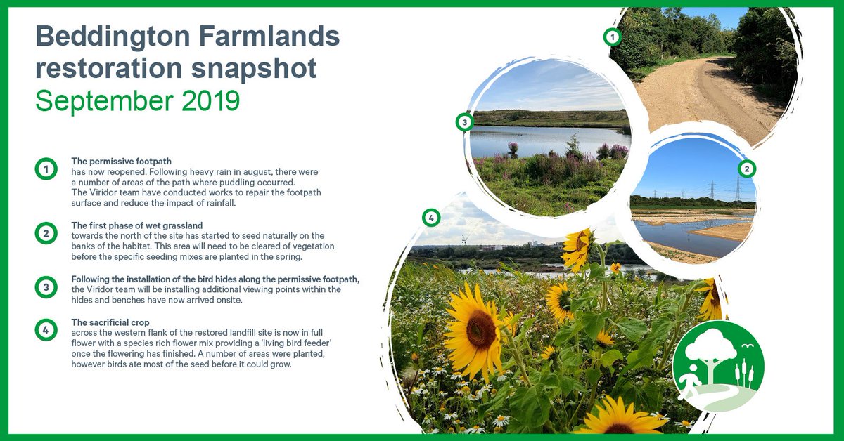 Please enjoy / share our fourth snapshot of restoration progress at the Beddington Farmlands. We'll continue to share snapshots in the coming months as we continue to progress along the roadmap. Discover more: ow.ly/xXbB50vsY86 🐦🍃♻️💚🌏