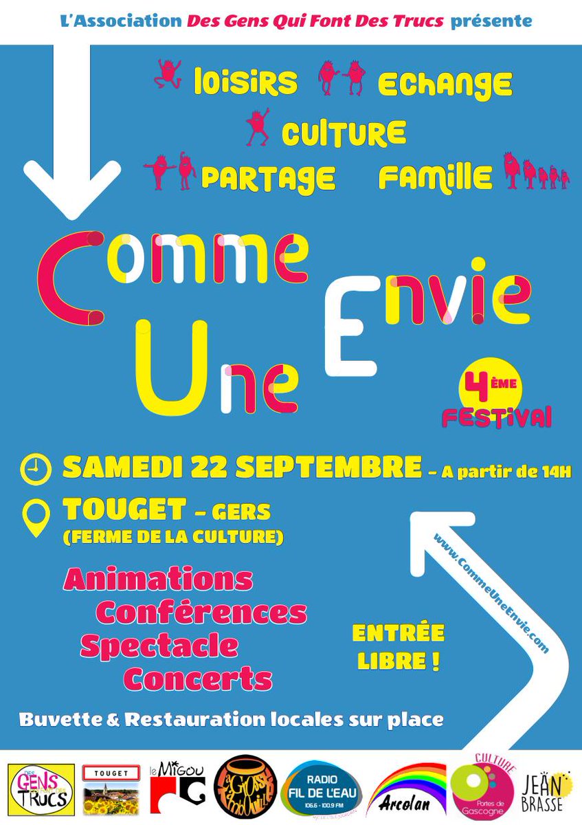 Portes2Gascogne's tweet photo. #planclimat et #culture s’associent sur le #territoire afin de sensibiliser, de décaler nos regards, peut-être de nous bousculer un peu aussi sur nos pratiques, nos visions, nos responsabilités … nous sommes partenaires du festival #commeuneenvie à Touget le 21 sep. ! #gers https://t.co/kpgFn59XZW