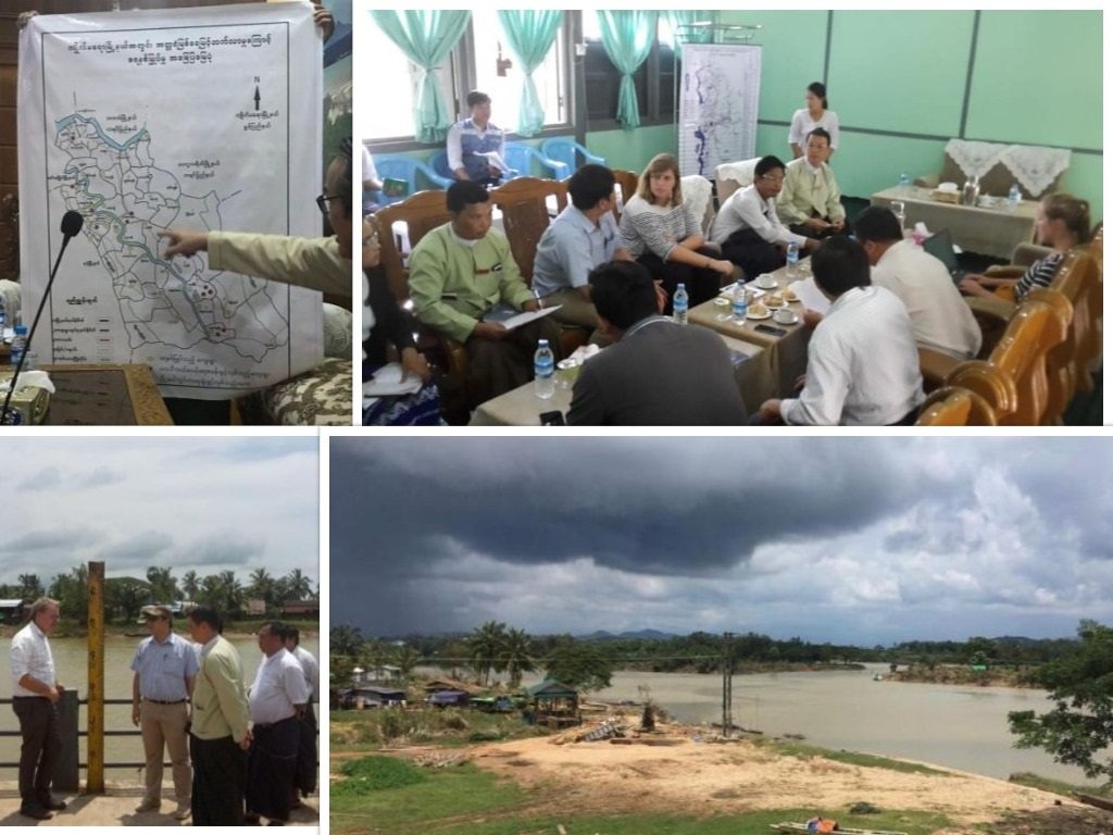 HKVlijninwater's tweet photo. Yesterday the #DRRTeam to Myanmar visited the Chief Minister of Mon State in Mawlamyine. After that they made a field visit to the Ataran River. Today the DRR team visited Ye Town to discuss the recent flooding there. #NLDRRTeam @RVO_Int_Ond https://t.co/oi2ur84Du6