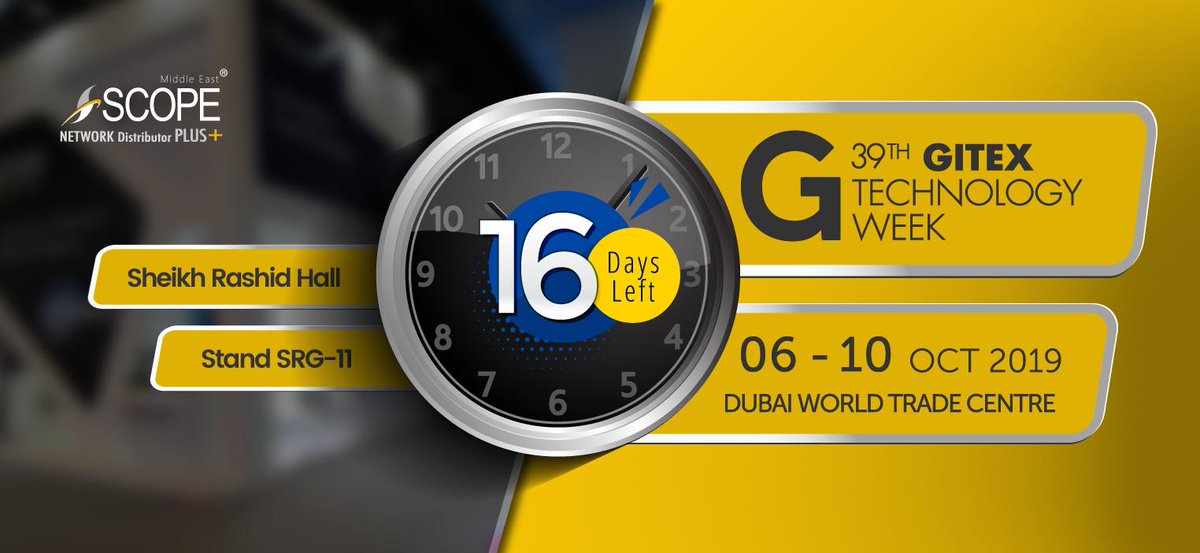 scopeme's tweet photo. Only 16 Days left to go to!!!! Drop us a whatsapp message on +971503712583 to Secure Your Complimentary 1-DAY FREE Visitors Pass* 
#gitextechnologyweek #ChannelPartners #Distributors #Dubai #CyberSecurity #NetworkSecurity #Forensics #CloudSolutions #TechFacts #TechFactsThursday https://t.co/OjVu5OFFOp