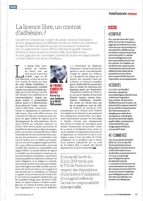 PRDAvocats's tweet photo. La #licence libre, un contrat d'adhésion ? par @PRDAvocats pour @ITforB #propriétéintellectuelle #contrat #logiciel : https://t.co/vOMkvnWYMR https://t.co/ky0rLtO60E