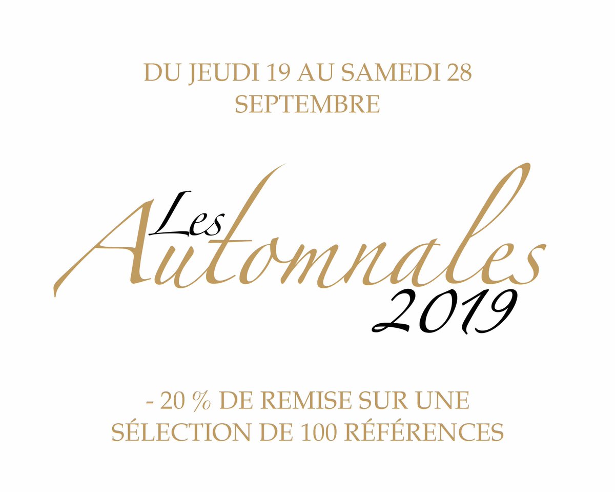 [LES AUTOMNALES 2019] Du jeudi 19 au samedi 28 septembre inclus, profitez de 20% de remise sur une sélection de 100 références de vins et champagnes > bit.ly/2m35pLf #cavestaillevent #tailleventparis
