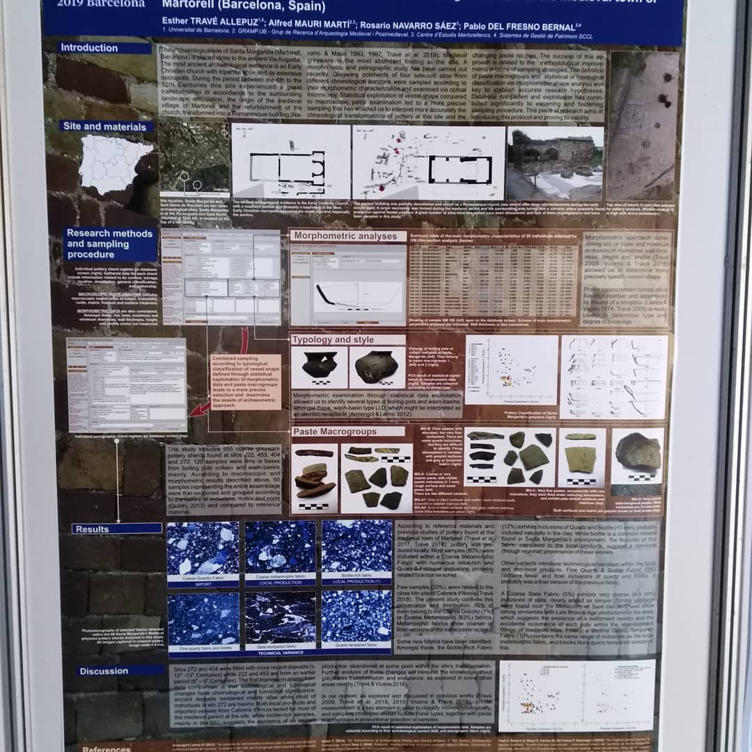 cemartorell's tweet photo. EMAC 2019
El GRAMP, en col·laboració amb el CEM han presentat el pòster “Sampling strategies via statistical exploitation of morphometric data: Maximizing the assets of petrographic examination for a chronological review at the medieval town of Martorell (Barcelona, Spain)”. https://t.co/3aFkWcyWjO