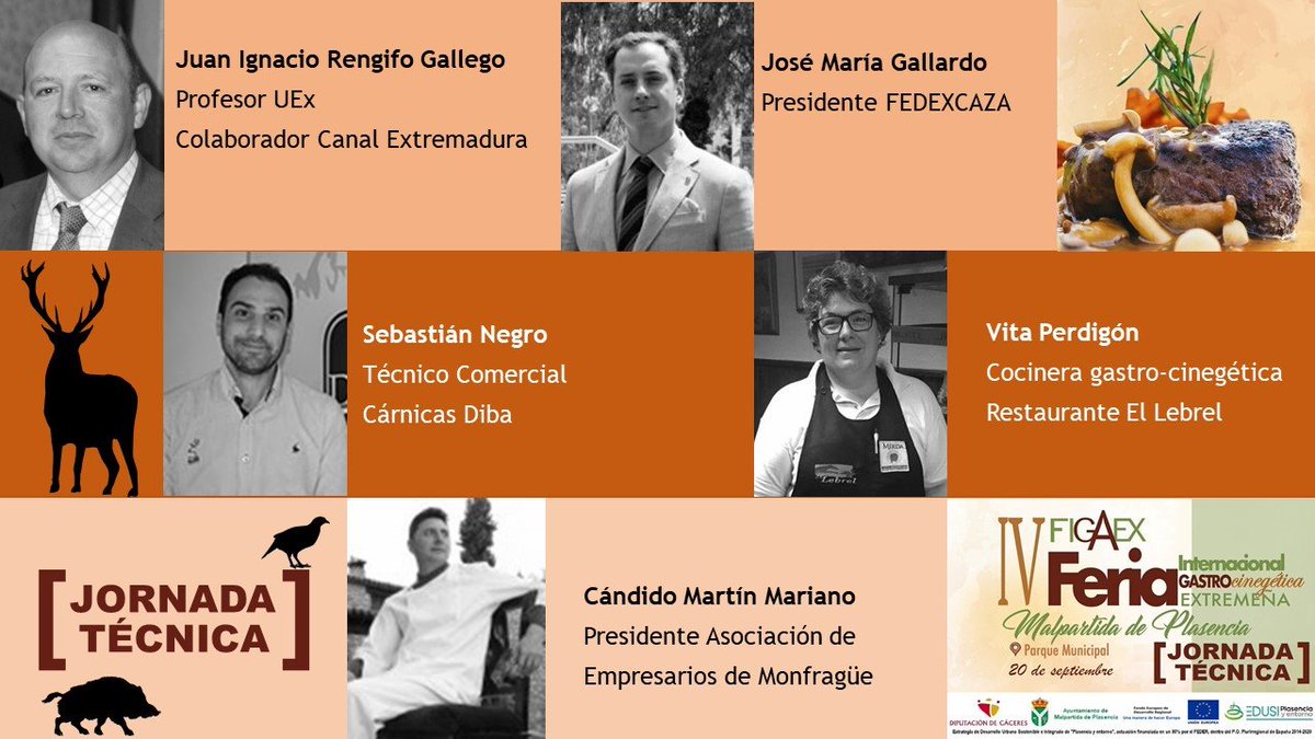 Panel de ponentes de la Jornada Técnica de FIGAEX 2019
Mañana a las 9:30 h en el Parque Municipal de Malpartida de Plasencia, en la Carpa de Jornada Técnica <a href="/DiputacionCC/">DiputacionCC</a> <a href="/Turismo_DipCC/">Turismo Provincia Cáceres</a> @fedexcaza_web <a href="/CARNICASDIBESL/">Dibe Food Group</a>

Inscríbete aquí:
docs.google.com/forms/d/e/1FAI…