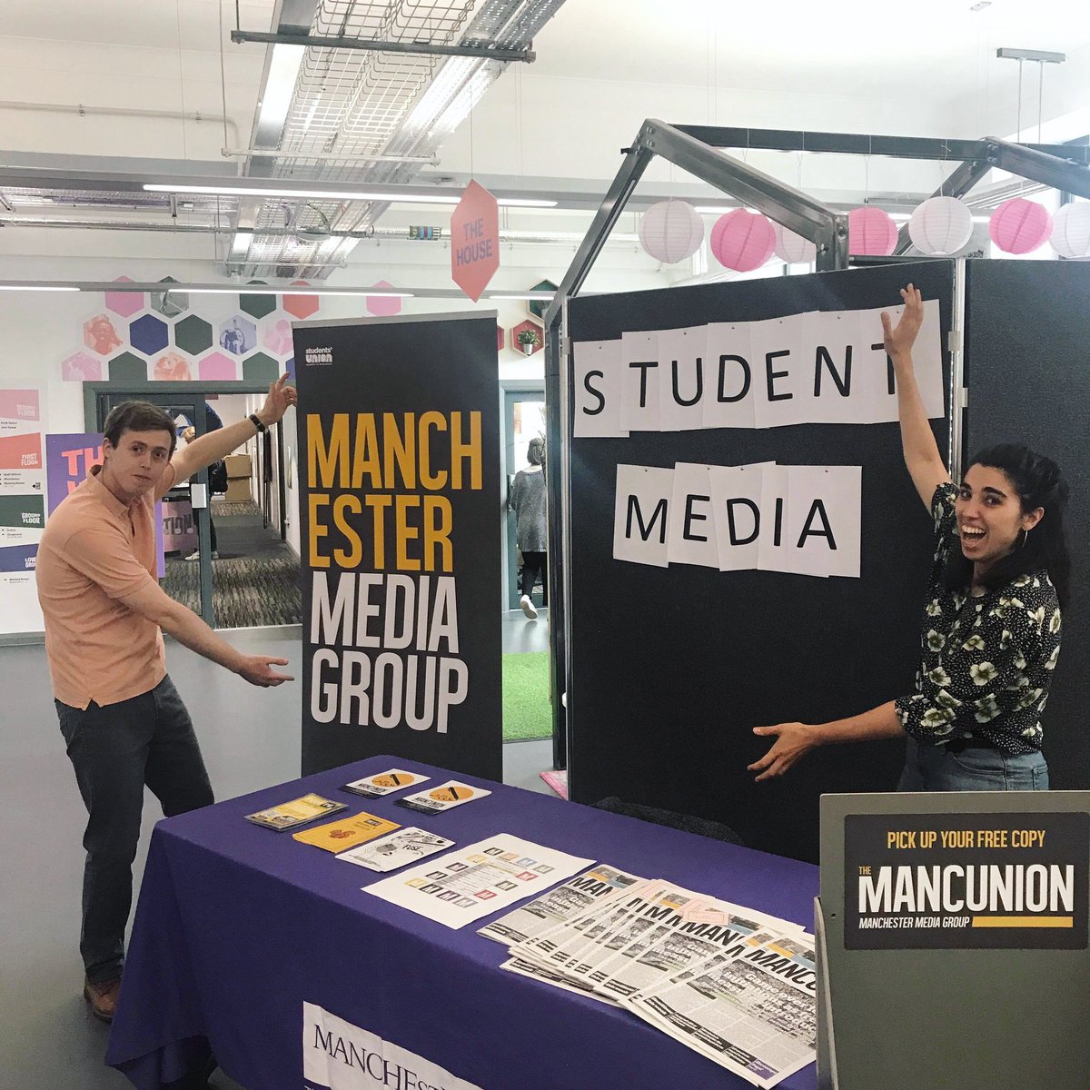 themancunion's tweet photo. SU first floor, come and meet us! #uom #societiesfair #freshers https://t.co/uRg8vIDGrN
