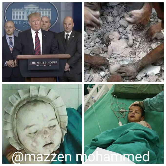 stopalsaud4's tweet photo. #Yemen
#Trump"We'll defend our allies
&amp; protect #Saudi oil fields"
(What about blood of innocents
in Yemen)
A little shy! @stopalsaud4 https://t.co/vE2I0pAKcG