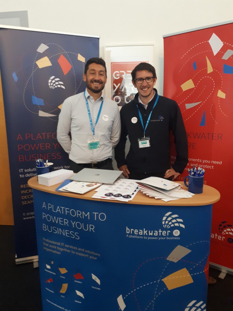 BreakwaterIT's tweet photo. Sharing ideas and information at the @norfolkchamber  #TalkingTech19 yesterday, great speaker line-up and wonderful to be engaging with organisations about technology in the workplace and the benefits it can bring to your business #technology https://t.co/PhhoRMYM2e