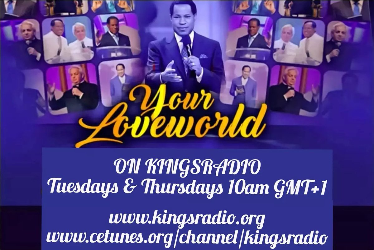 _KingsRadio's tweet photo. Join Pastor Chris live on #YourLoveWorld. Thursdays 10-12noon GMT+1 via #Kings_Radio https://t.co/z7H0MfUQKn or https://t.co/zUEui4pYRa or download cetunes from your app store with this ref code 963275 for easy access. #ThursdayThoughts https://t.co/V065VoKEIV