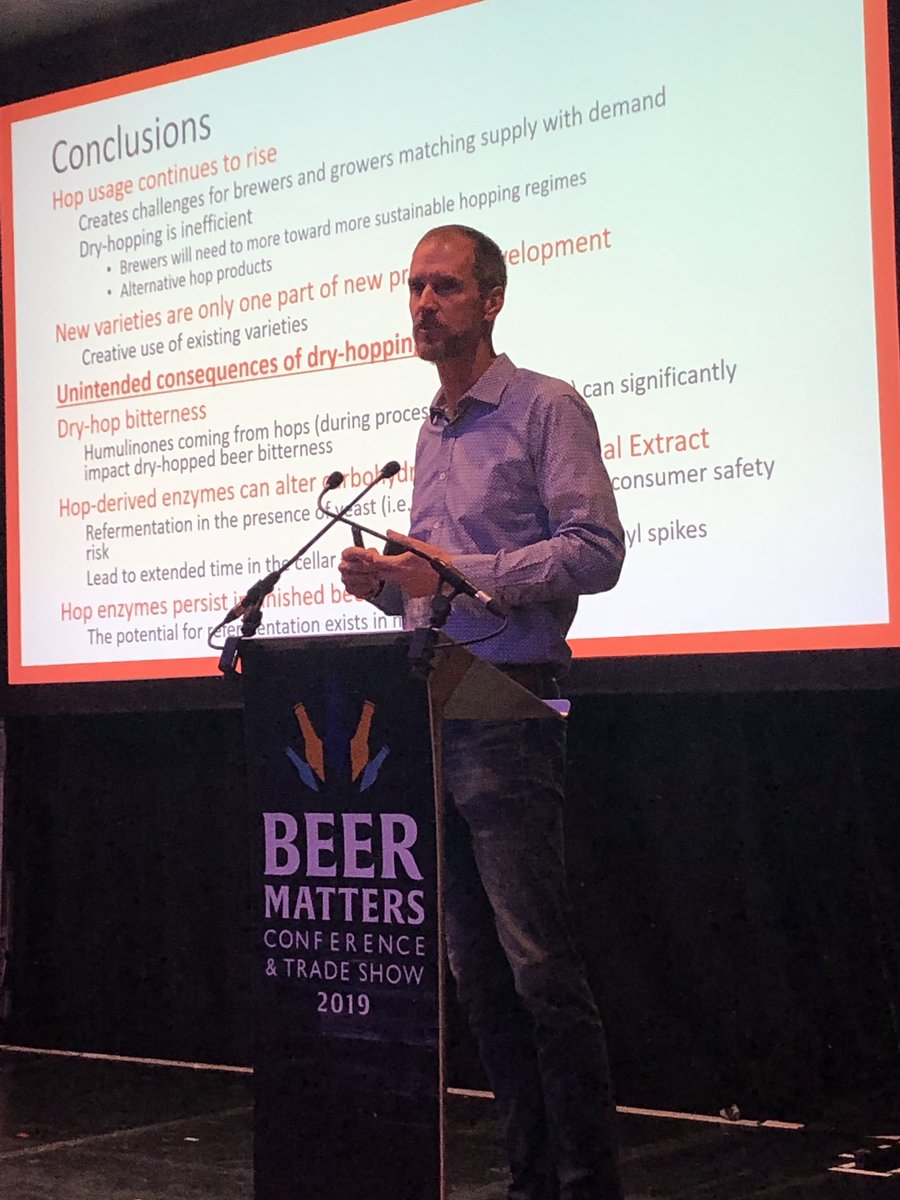 Watch out for the 3 major unintended consequences of dry hopping says Tom as he concludes his talk on hops #beermatters19