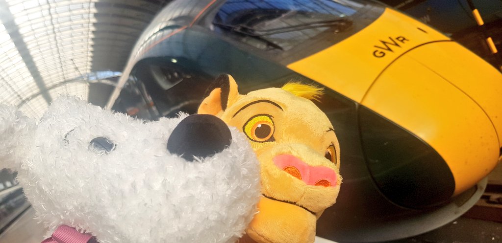 OnjaliRauf's tweet photo. We're on our way @cheltwaters! But hmmmm...who is this with #Snowy now...? 🐶🦁😁 #TheBoyAtTheBackOfTheClass #StarOutsideMyWindow #tintin #simba #TheLionKing https://t.co/I6c0K7Eina