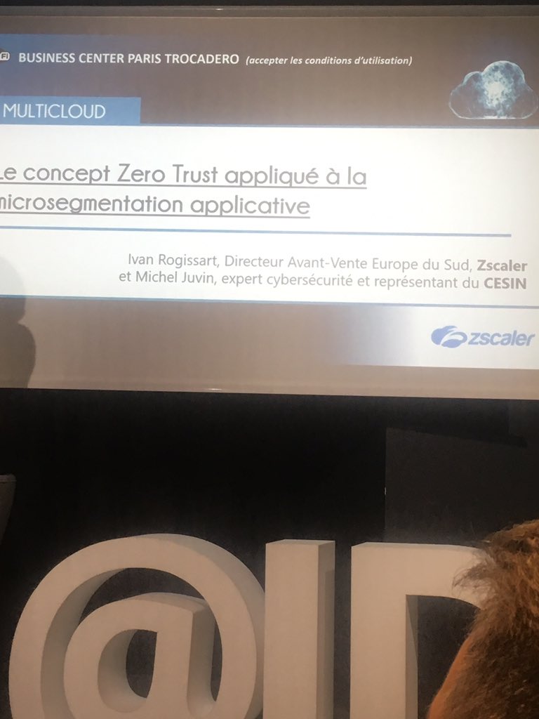 «Notre travail ne se résout pas à acheter des solutions de sécurité, il faut une organisation, des procédures et une supervision pour définir 1 architecture qui permet de mettre en place le modèle #ZéroTrust » MichelJuvin, expert #cybersécurité,  <a href="/CESIN_France/">CESIN</a> - #IDCCLOUD