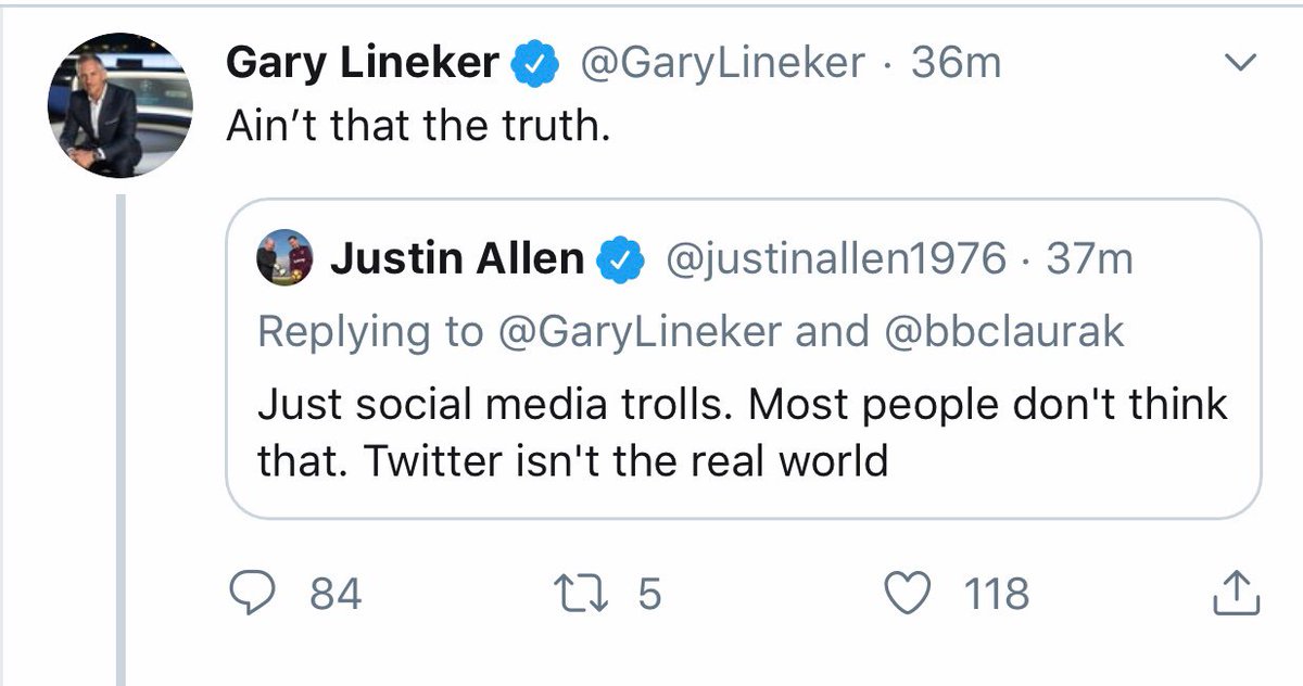 AnneMcGarryMars's tweet photo. Apparently Iβm a social media troll and donβt live in the real world because I take issue with biased reporting by the #bbcnews and itβs chief political correspondent #bbclaurak. #GaryLineker. #JustinAllen. https://t.co/XxHZ6i9TMx