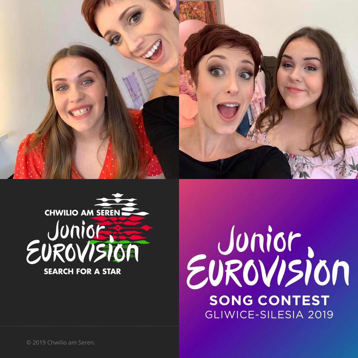 Conniefisher1's tweet photo. Here are my 2 Junior Eurovision finalists... CARYS and CERYS 💥 #criwconnie
🎙Best of luck to my 2 girls in the final on Tuesday night @S4C at 8pm. 🎤🏴󠁧󠁢󠁷󠁬󠁳󠁿💖 @rondomedia @ywasgS4Cpress @WalesOnline 
Semifinal Performances:
Carys https://t.co/y8AreIb888
Cerys https://t.co/jE2MIrL1C0 https://t.co/g2eHc2Znjd