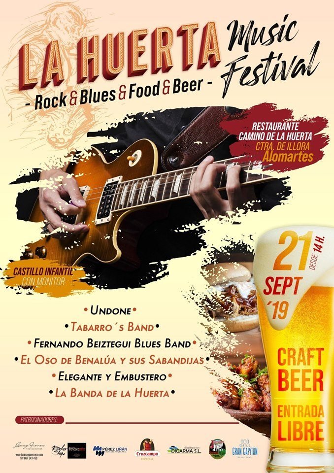 El restaurante Camino de la huerta de Alomartes (Íllora) ha organizado un festival musical que se celebrará el próximo S21Sep en el que actuarán seis bandas de rock, blues y pop, con una oferta gastronómica para quitarte el hipo.
conciertosengranada.es/conciertos/108…