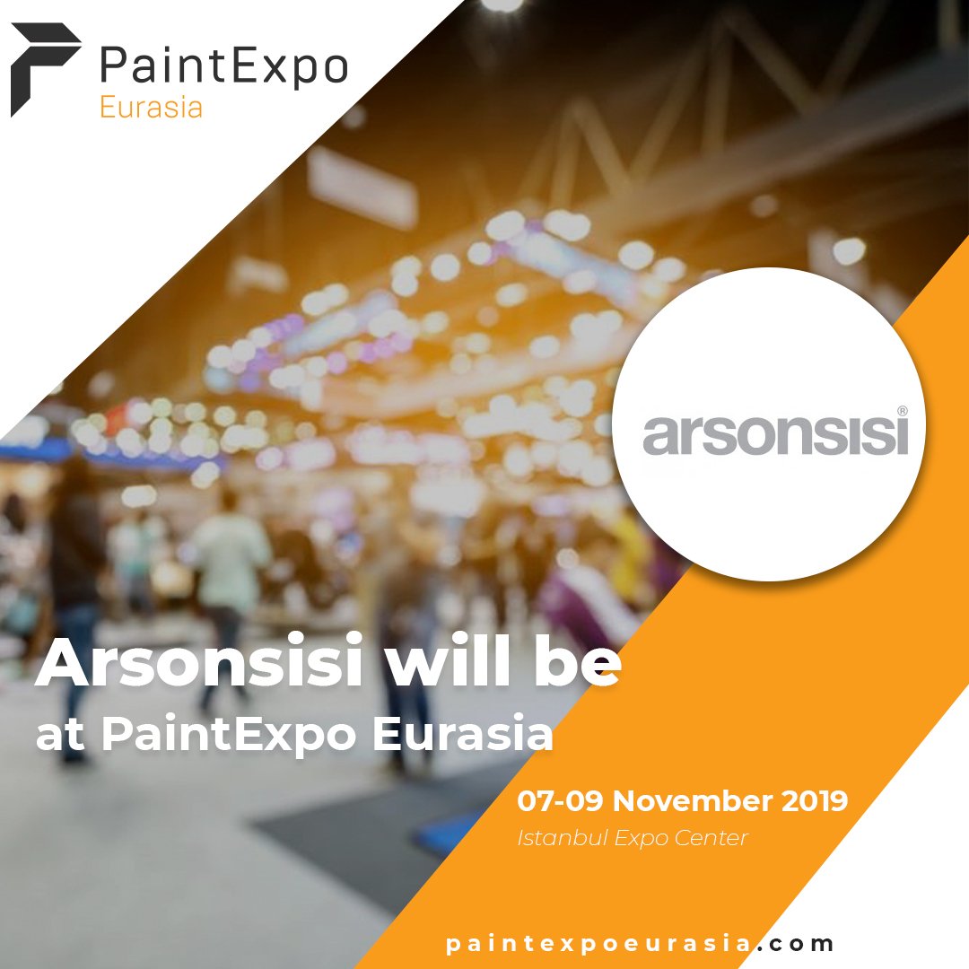 We are proud to announce that Arsonsisi has become a part of PaintExpo Eurasia 2019!
PaintExpo Eurasia 2019 is an excellent opportunity for vendors in your industry to showcase their latest offers and maximize their export profits in response to demands of the ever-growing sector