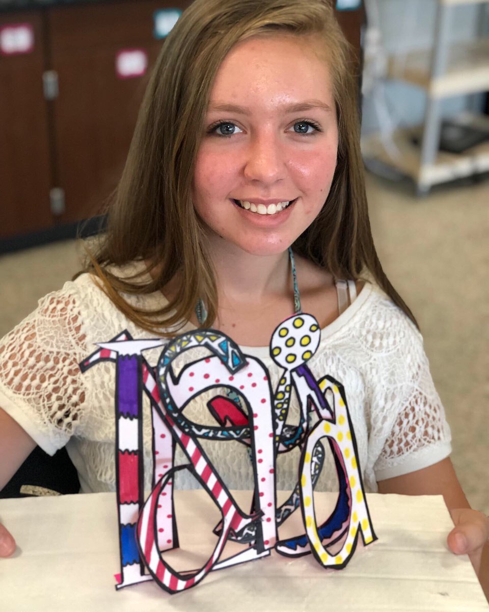 ChapinMiddle's tweet photo. How cool are these 3D name sculptures made by Ms. Penn’s 3D Design Class??!! We think the artists are super cool too!! 😎 #cmsart #pridein5 #lexrich5schools https://t.co/UecYOPWSCH