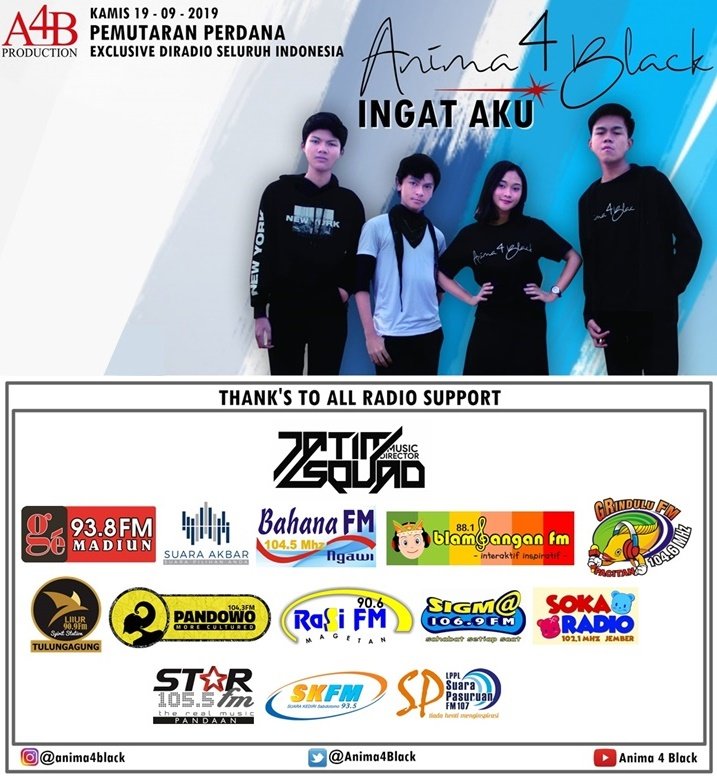 StarFM1055's tweet photo. Perdana terputar malam ini warga star di acara #FavoritKita Hits...banget lagu terbaru dari @Anima4Black judulnya "Ingat Aku" 

#PemutaranSerentak 
#IngatAku #Anima4Black
#StarFM #PandaanPasuruanJatim 
#SalamMusikIndonesia 🇮🇩

MD : @FiraAzzahra_ https://t.co/YPijft53Ng