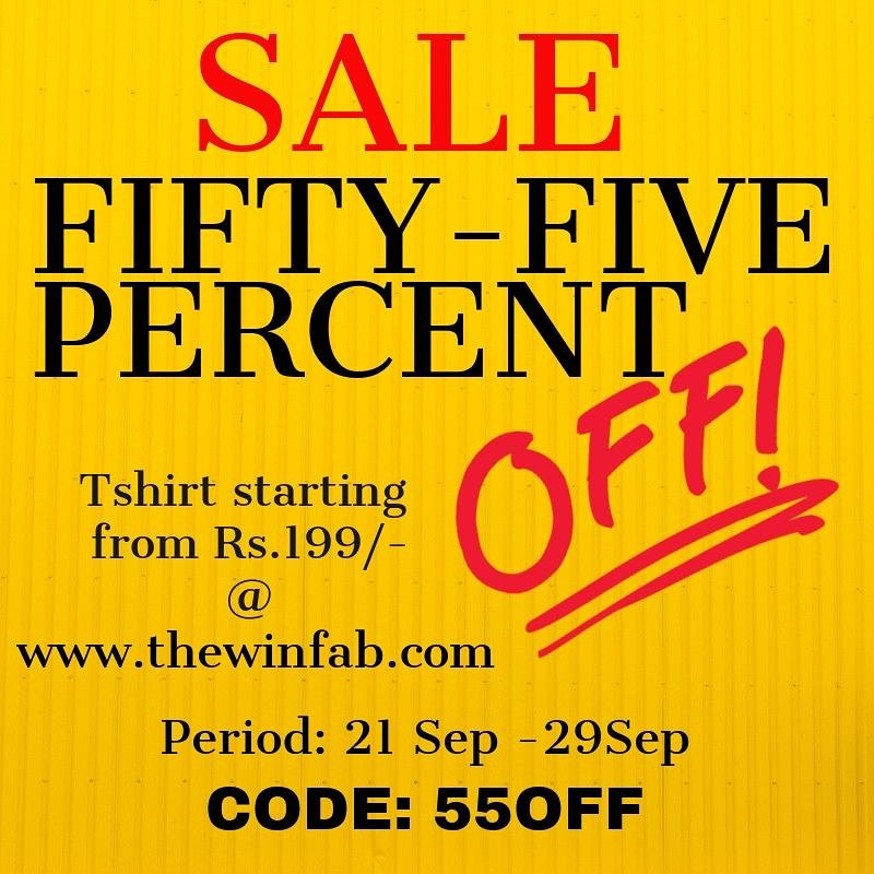 thewinfab's tweet photo. Massive #Diwali2019 #sale #tshirt with #55off

Tshirt starting from ₹199/-
#discountoffer #DiscountCode #festival #Offer https://t.co/BffaXahx3C