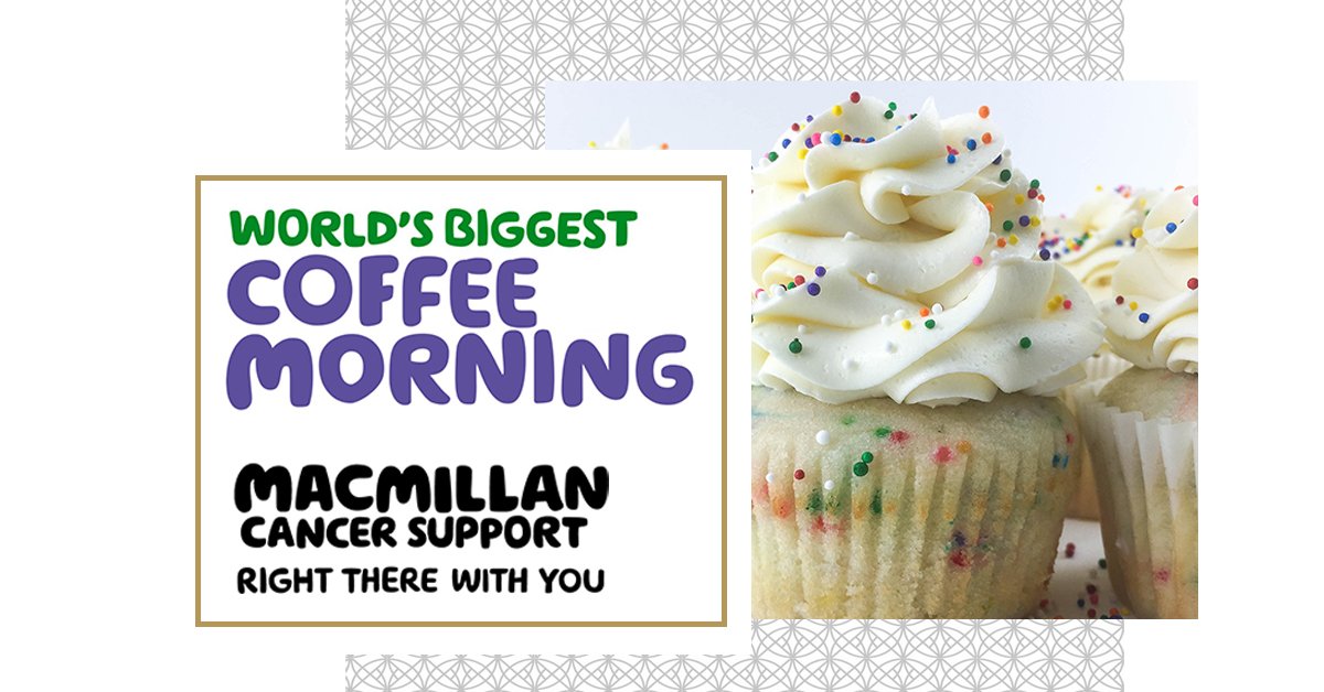 Join us next week for the world's biggest coffee morning, and help us raise money for Macmillan.  Enjoy tea, coffee and a selection of cakes at the hotel from 10.00am - 12.00pm.  All welcome. 
#Macmillan #Cake #worldsbiggestcoffeemorning