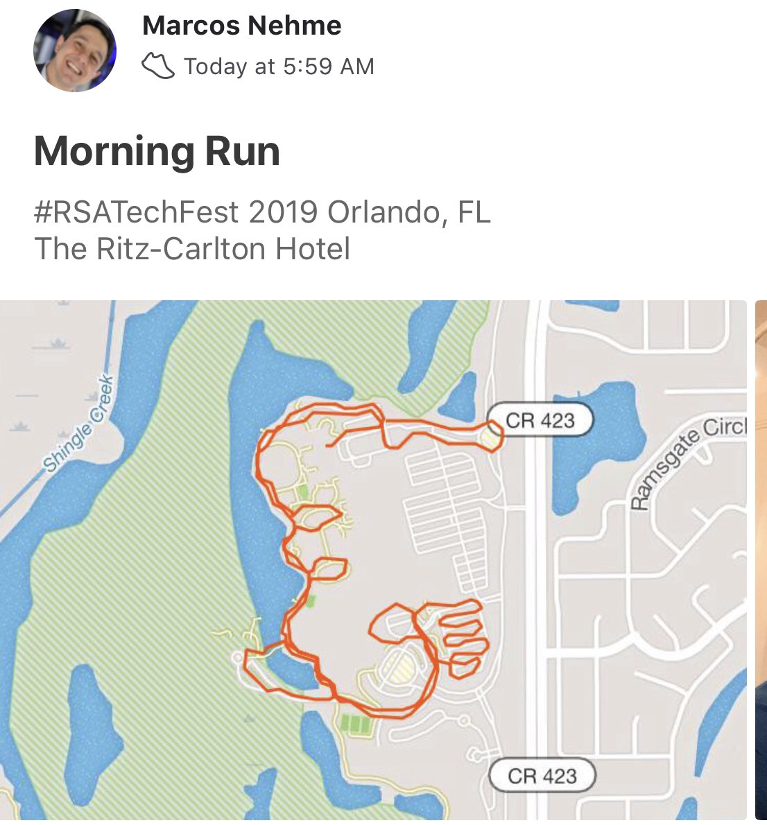 MarcosNehme's tweet photo. Getting ready to Kickoff #RSATechFest 2019 with a great 5Km morning run around the hotel. @RSATechFest @RSAsecurity #RSAProud #RSAGlobalSETeam #LatAmSETeam https://t.co/JcMmX6XYWe