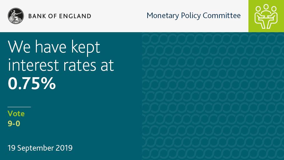 MPC voted unanimously to keep #BankRate at 0.75%