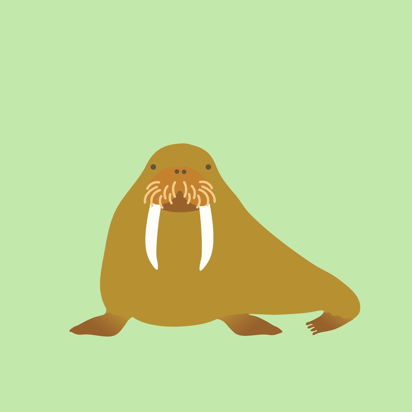 砂糖ほのか セイウチです Illustrator Illust Drawing Walrus Green イラスト セイウチ T Co Dwepjvnted Twitter