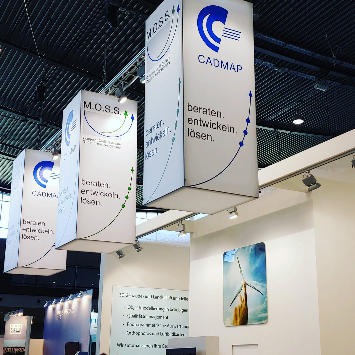 #Kanalmanagement, #BIM, #Gewässerüberwachung, #SmartCity, #3DStadtmodelle, #Geotopografie - das sind nur einige der Themen, über die sie sich auf der Intergeo bei M.O.S.S. / Cadmap informieren können.

Halle 1, Stand D1.067

#intergeo2019 #intergeo #GIS #Geodaten #moss #cadmap