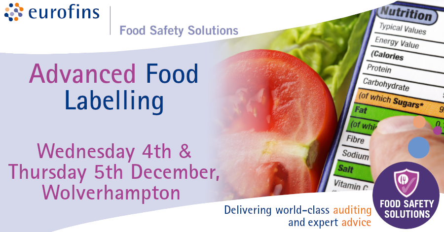 EurofinsFA's tweet photo. Due to popular request we are running an Advanced Food Labelling course on site in Wolverhampton. Join David McGinlay for a 2 day journey into the world of food legislation drawing on his vast experience working in both manufacturing and enforcement. https://t.co/kvTocIFxMJ https://t.co/xUseH1CPLs