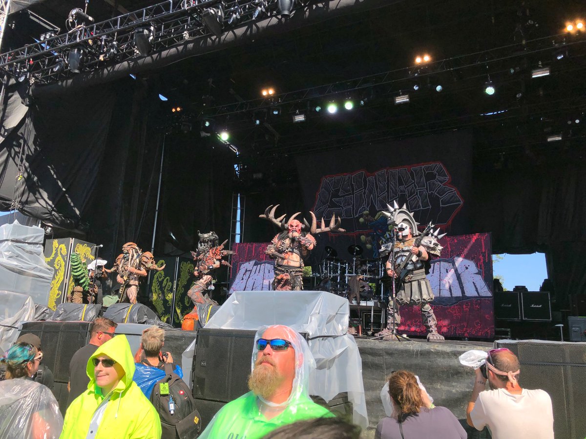 donnieofthedead's tweet photo. Living the Dream: @gwar this past Sunday at @RiotFest in Chicago and again last night @majesticdetroit in Detroit. #GWARtour #useyourcollusion https://t.co/e41mFV9I3Y