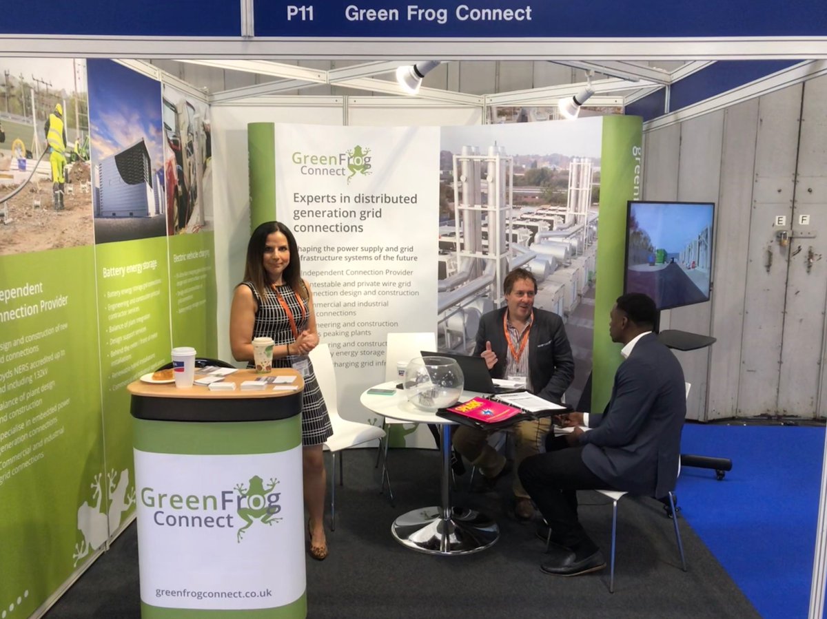 GreenFrogConnct's tweet photo. Last day of @SolarStorageUK at the NEC and we've had a great show! Lots of conversations about enabling the energy transition and the future of the energy sector #energy #solarstoragelive #EnergyTransition https://t.co/zwNlSXis48
