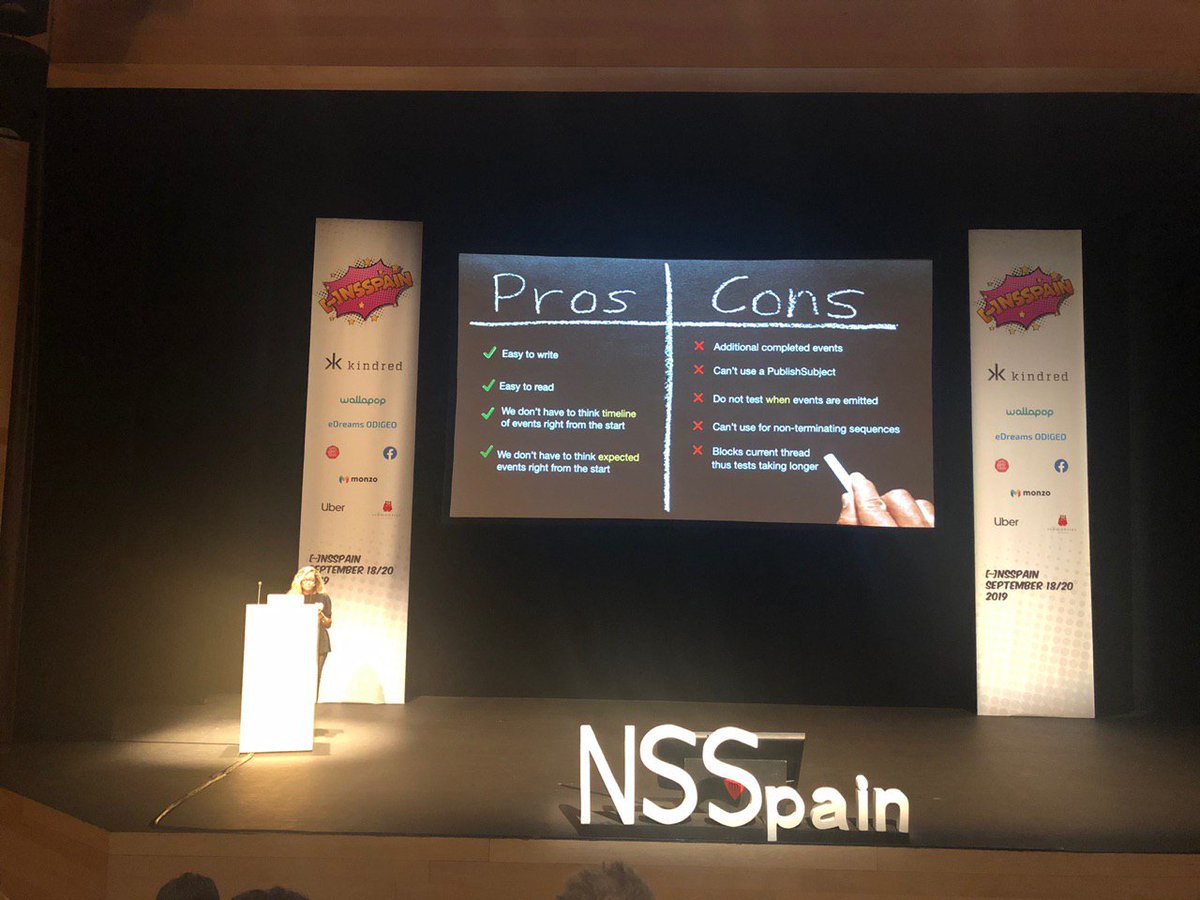 swiftland_dev's tweet photo. Very intensive talk 😅entitled “Venturing into the world of RxSwift unit testing”. In GitHub we have an example of how to test in 4 different ways with RxSwift and MVVM https://t.co/bG9d3BAfBa by @elenipapanikolo
 #swiftlang #NSSpain2019 https://t.co/2dNueTnrgC