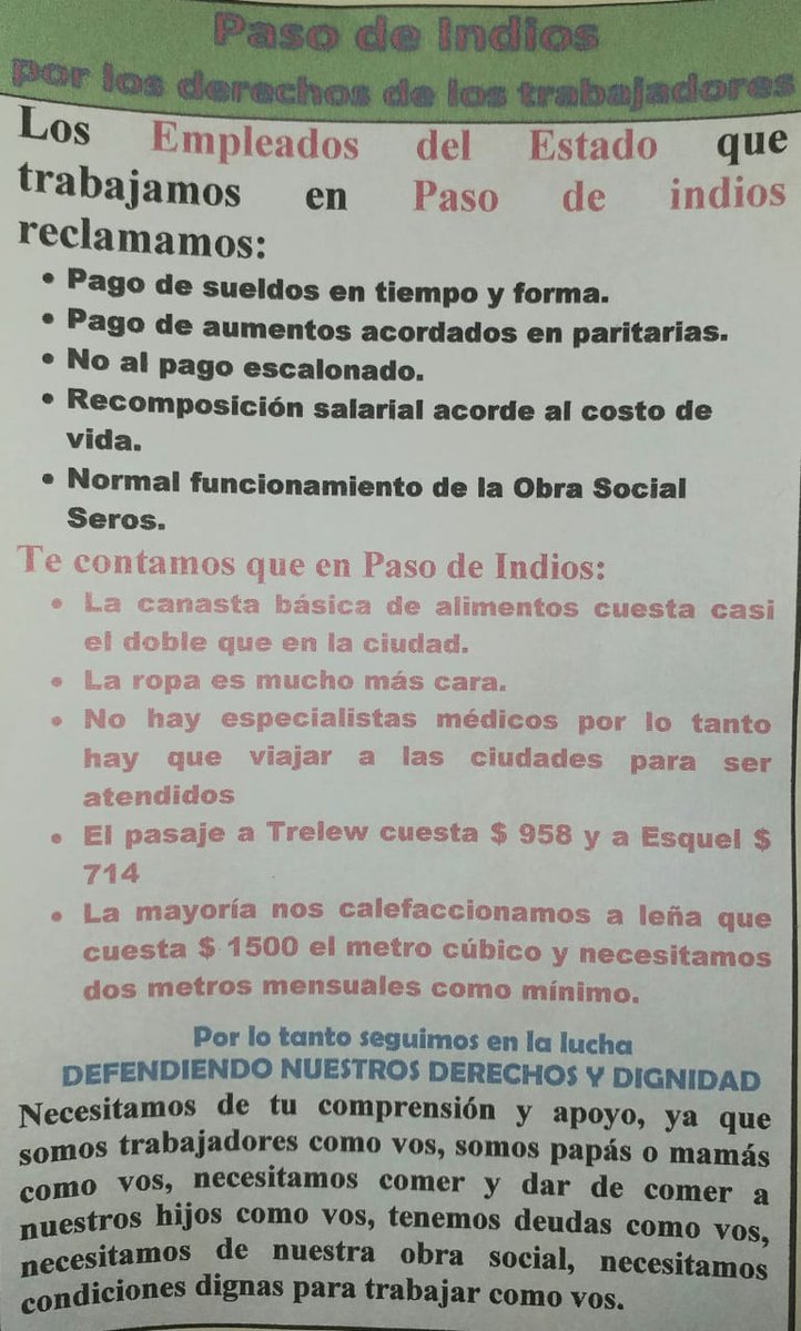 barciaml's tweet image. #Ahora en @CadenaTiempo Martín Centurion Director Escuela 777 #PasoDeIndios 'Estamos en una situación muy crítica. El transporte a #Trelew sale $1200. Se enferma un chico no tenemos pediatra. Los precios son mas altos, un yogur sale $95, una acelga $70, el kilo de banana $150'